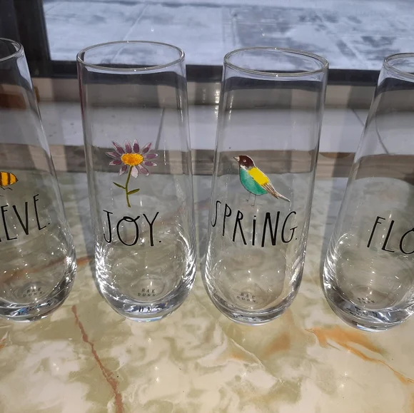 Set of 4 rae dunn glasses - Picture 2 of 3